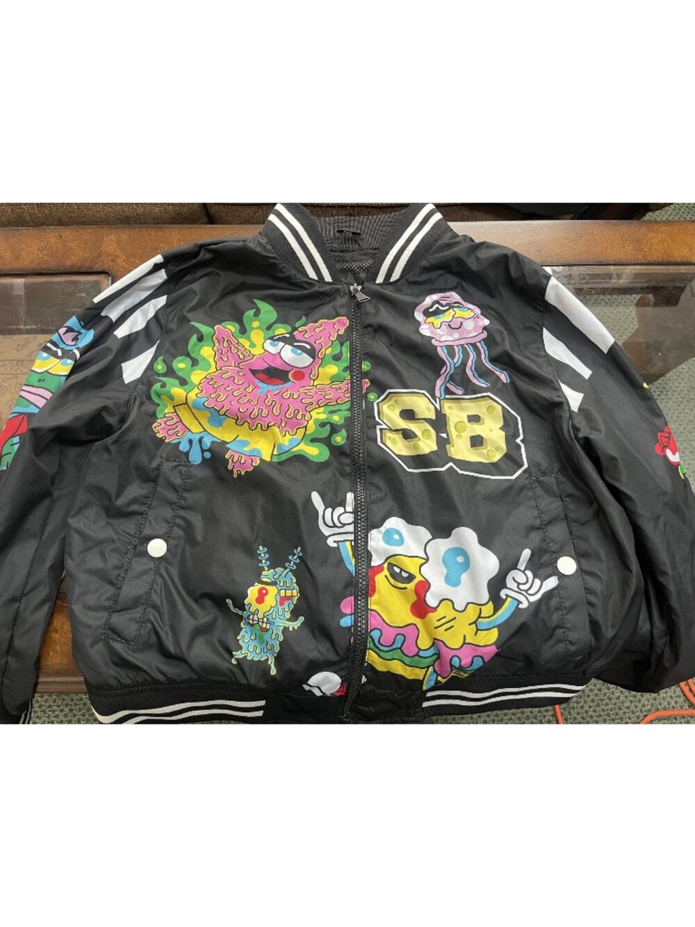 Sponge Bob Squarepants Black Viacom Jacket Boy Size 18